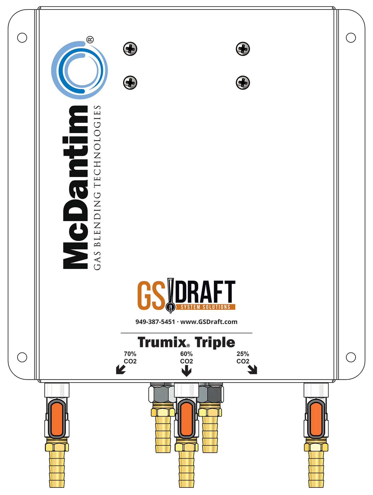 GS Trumix® Triple Blender 70%, 60%, & 25% CO2